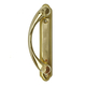 Gliding Patio Door Handle, Bright Brass