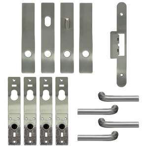 FSB 1075 Satin Double Door Set for Keyed Lock