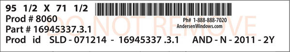 Example of product ID label. 