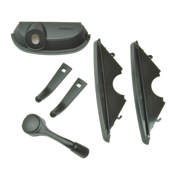 禀 Black (Matte) Traditional Folding Hardware Set | 9031752 Andersen