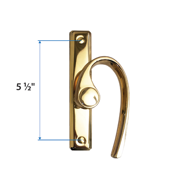 Bright Brass French Curve Handle, Balcony Sliding Door Handle