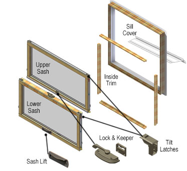 Andersen 200 Series Tilt-Wash Window Parts