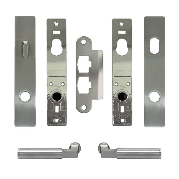 FSB 1076 Single Door Complete Trim Set in Satin Stainless Steel - 9172942