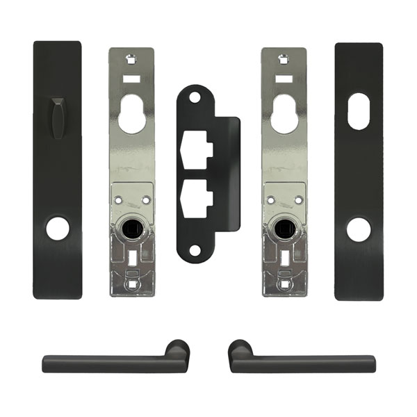 FSB 1035 Single Door Complete Trim Set in Black Anodized
