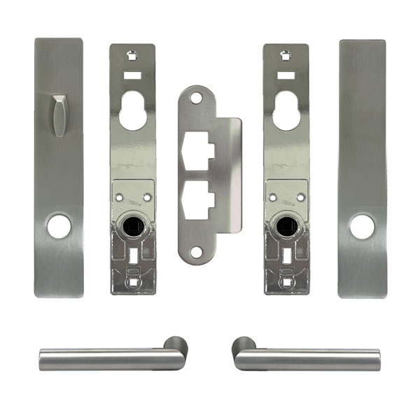FSB 1075 Single Door Complete Trim Set in Satin Stainless Steel - 9172937