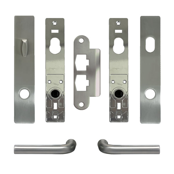 FSB 1075 Single Door Complete Trim Set in Satin Stainless Steel - 9172941